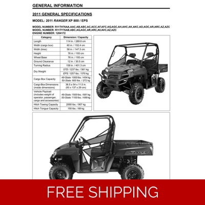 POLARIS RANGER 800 XP, HD, CREW, 6X6 SERVICE REPAIR MANUAL